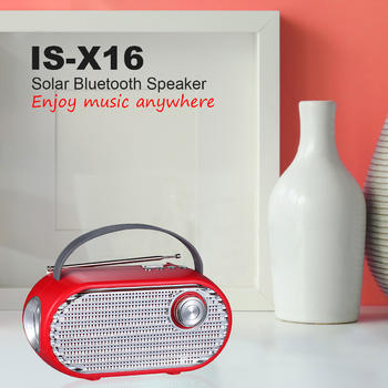 China IS-X16 Portable wireless outdoor indoor FM Radio led flashlight solar bluetooth speaker Wholesale-Jiahaoting